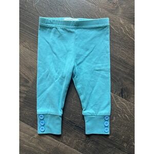 Pearls and Pigtails Teal Blue Baby Leggings Pants Cute Button Detail 12 Months
